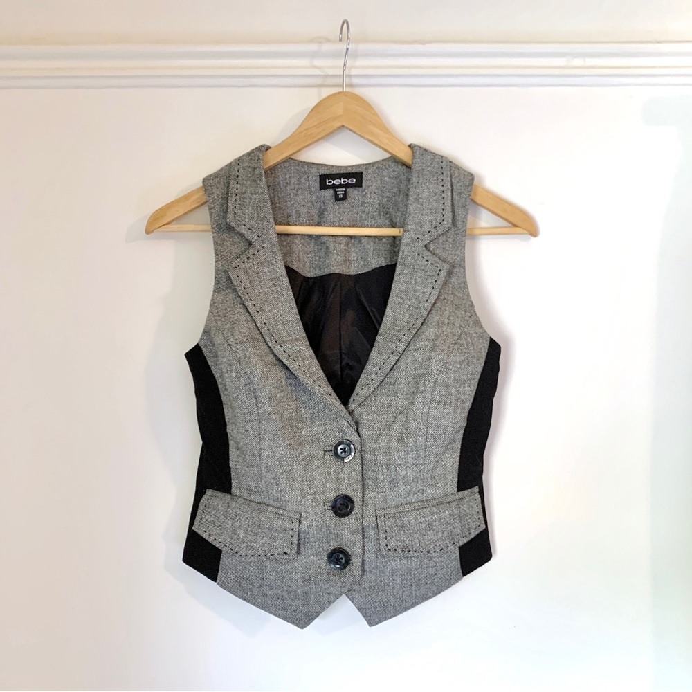 Bebe Button Up Wool Blend Suit Vest